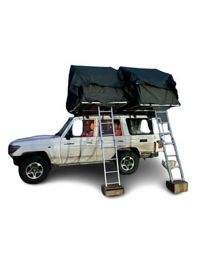 Land Cruiser 70 series with two rooftop tents