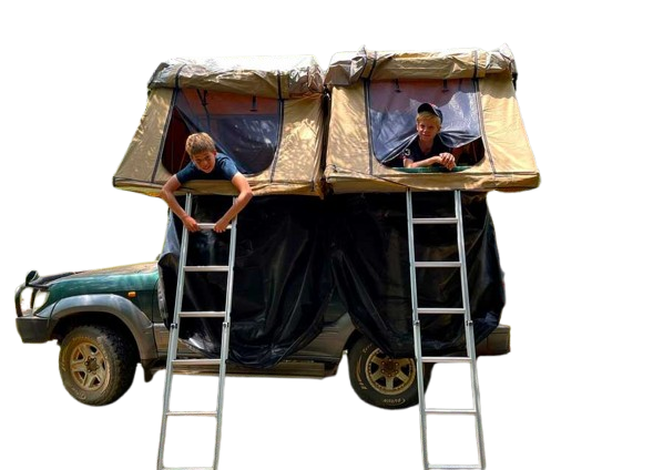 land cruiser Tx Rental Uganda with two rooftop tents