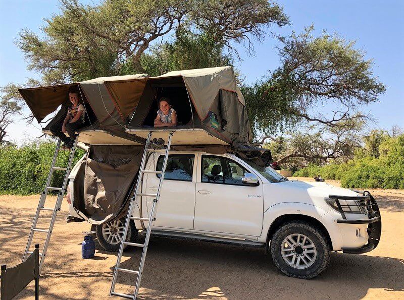 Toyota Hilux Rental Uganda with twin rooftop Tents