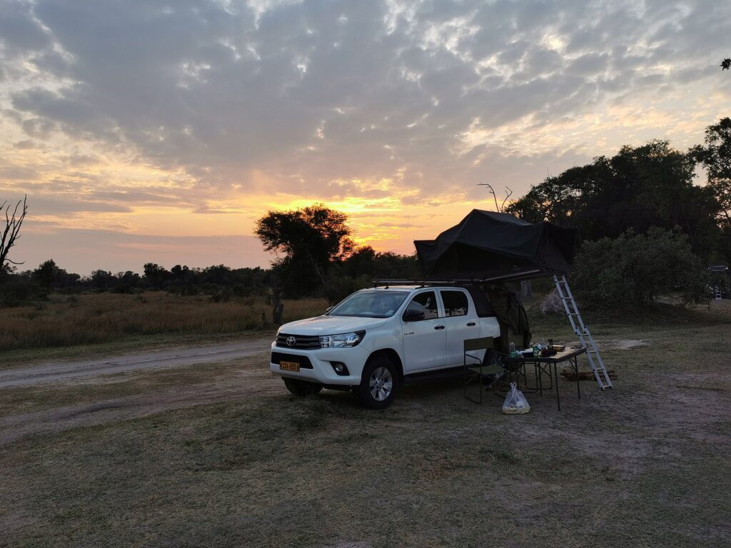 Toyota Hilux Rental Uganda with camping gear