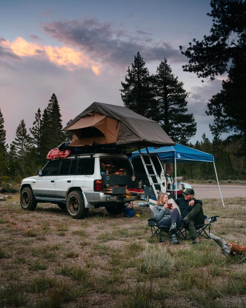 4x4 rooftop tent car uganda with camping gear