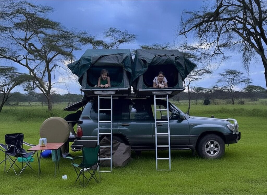 v8 with two rooftop tents