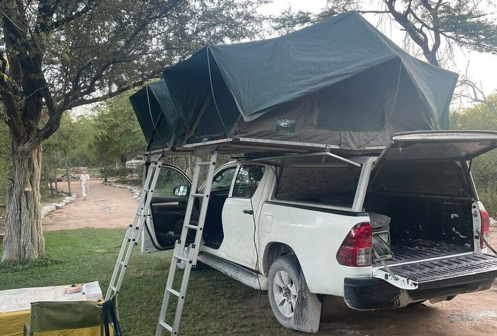 hilux with family rooftop tent