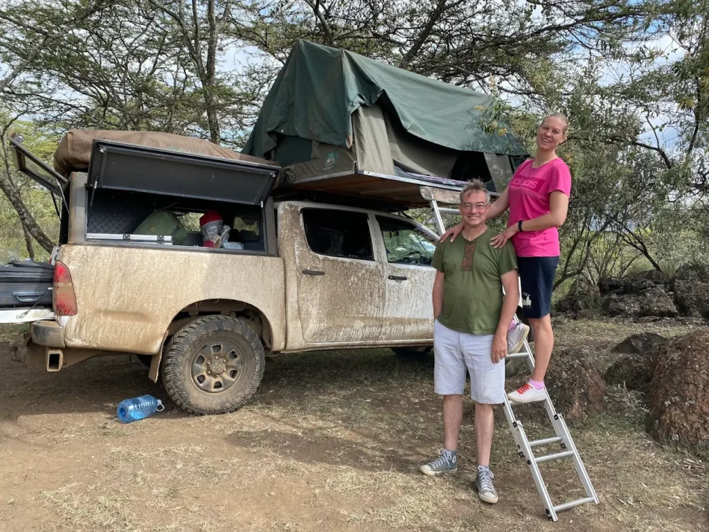 cheap 4x4 safari car rental uganda with a rooftop tent